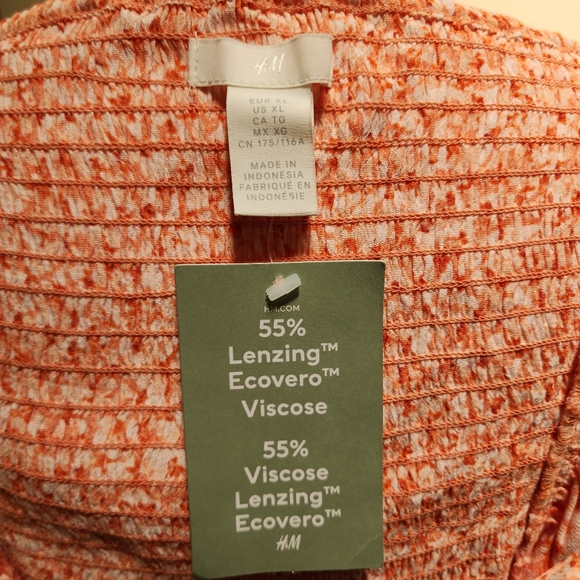 H&M Orange Floral Summer Crop Top Women's XL - Picture 6 of 6